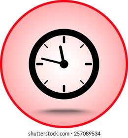 Clock sign icon, vector illustration. Flat design style