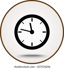 Clock sign icon, vector illustration. Flat design style