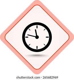 Clock sign icon, vector illustration. Flat design style