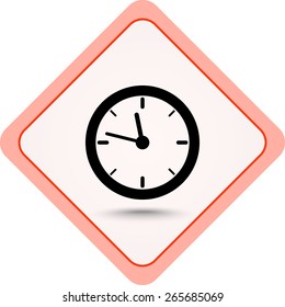 Clock sign icon, vector illustration. Flat design style