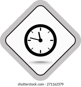 Clock sign icon, vector illustration. Flat design style