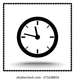 Clock sign icon, vector illustration. Flat design style