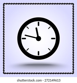Clock sign icon, vector illustration. Flat design style