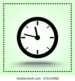 Clock sign icon, vector illustration. Flat design style