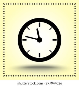 Clock sign icon, vector illustration. Flat design style