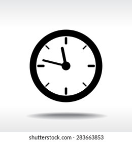 Clock sign icon, vector illustration. Flat design style