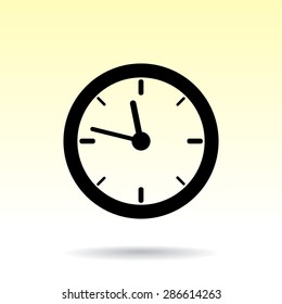 Clock sign icon, vector illustration. Flat design style
