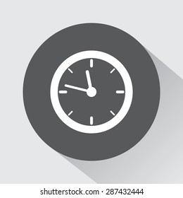 Clock sign icon, vector illustration. Flat design style