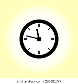 Clock sign icon, vector illustration. Flat design style