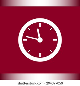 Clock sign icon, vector illustration. Flat design style