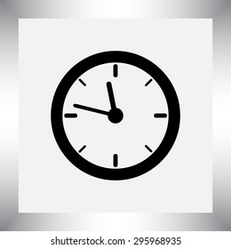 Clock sign icon, vector illustration. Flat design style