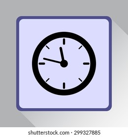 Clock sign icon, vector illustration. Flat design style