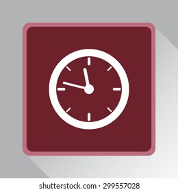Clock sign icon, vector illustration. Flat design style