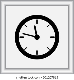 Clock sign icon, vector illustration. Flat design style