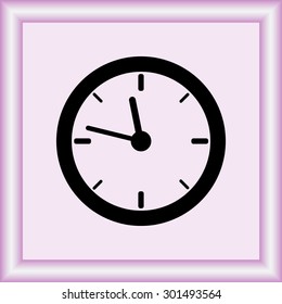 Clock sign icon, vector illustration. Flat design style