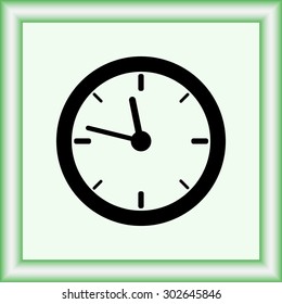 Clock sign icon, vector illustration. Flat design style