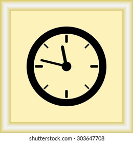 Clock sign icon, vector illustration. Flat design style