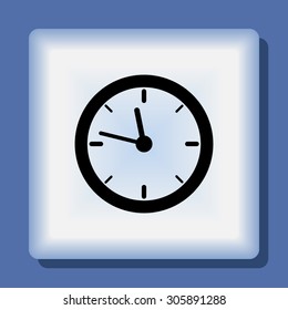 Clock sign icon, vector illustration. Flat design style