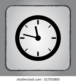 Clock sign icon, vector illustration. Flat design style