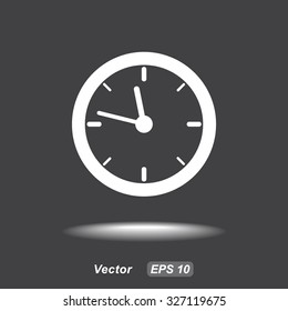 Clock sign icon, vector illustration. Flat design style
