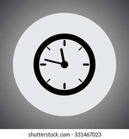Clock sign icon, vector illustration. Flat design style