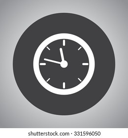 Clock sign icon, vector illustration. Flat design style