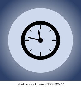Clock sign icon, vector illustration. Flat design style
