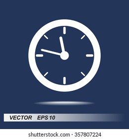 Clock sign icon, vector illustration. Flat design style