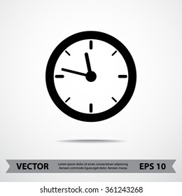 Clock sign icon, vector illustration. Flat design style