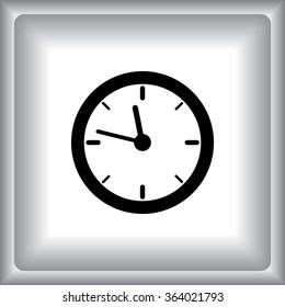 Clock sign icon, vector illustration. Flat design style