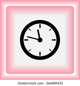 Clock sign icon, vector illustration. Flat design style
