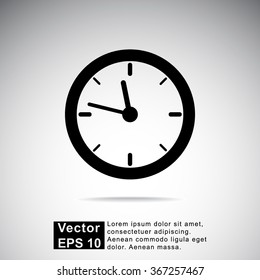 Clock sign icon, vector illustration. Flat design style