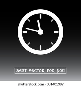 Clock sign icon, vector illustration. Flat design style