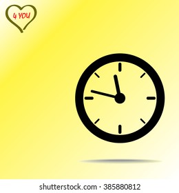 Clock sign icon, vector illustration. Flat design style