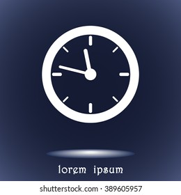 Clock sign icon, vector illustration. Flat design style