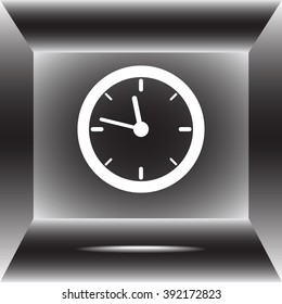 Clock sign icon, vector illustration. Flat design style