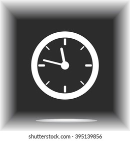 Clock sign icon, vector illustration. Flat design style