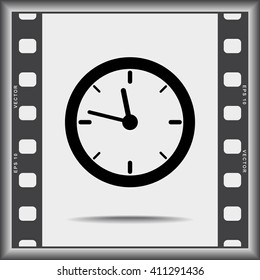 Clock sign icon, vector illustration. Flat design style