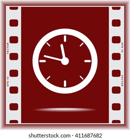 Clock sign icon, vector illustration. Flat design style