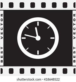 Clock sign icon, vector illustration. Flat design style