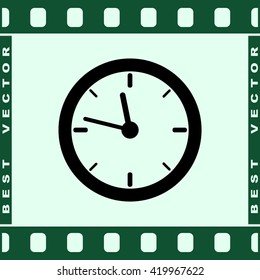 Clock sign icon, vector illustration. Flat design style