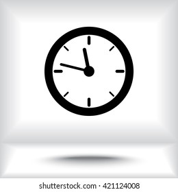 Clock sign icon, vector illustration. Flat design style