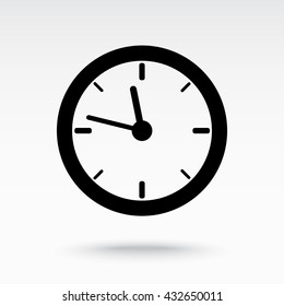 Clock sign icon, vector illustration. Flat design style