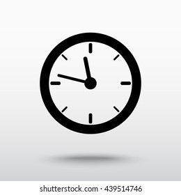 Clock sign icon, vector illustration. Flat design style