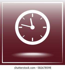 Clock sign icon, vector illustration. Flat design style