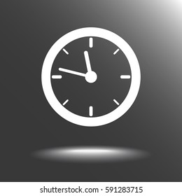 Clock sign icon, vector illustration. Flat design style