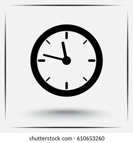 Clock sign icon, vector illustration. Flat design style