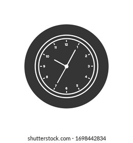 Clock sign line icon in flat style. Time management vector illustration on white isolated background. Timer business concept