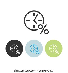 Clock sign. Loan Related Vector Line Icons. Contains such Icons as Interest Rate and more.
