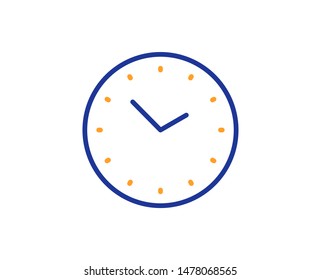 Clock sign. Time management line icon. Watch symbol. Colorful outline concept. Blue and orange thin line time icon. Vector